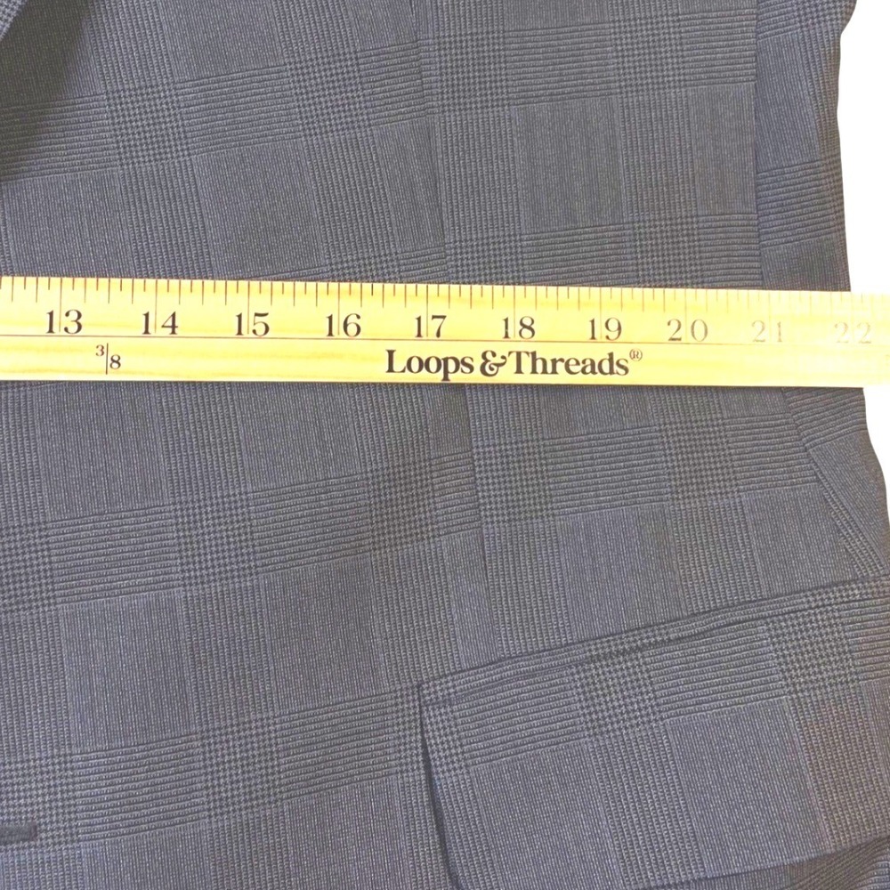 Corporate Image Tailored 42L Wool Blazer Mens Size Gray Glen Plaid Jacket *Flaw - Picture 8 of 10